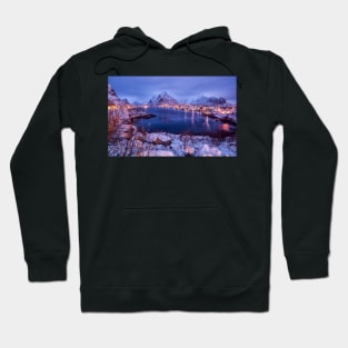 Blue Hour in Reine Hoodie